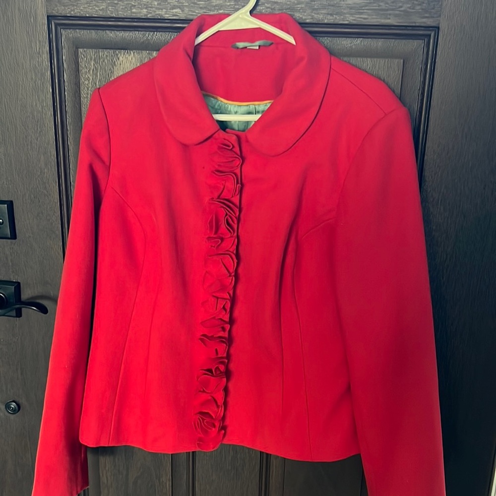 Wool jacket with ruffles